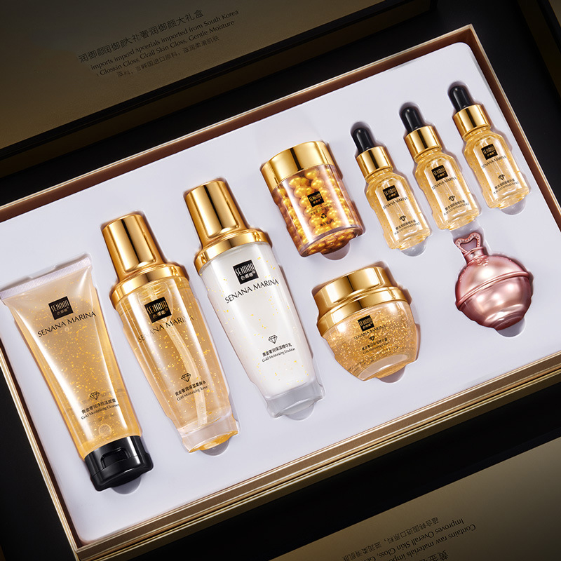 Women 24K Gold Skin Care Set 9 - Luxury Skincare Cleanser ulasan dan harga